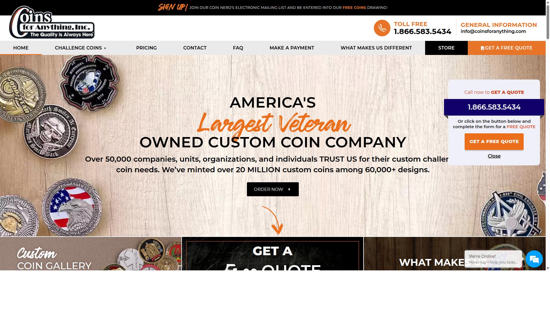 Coins For Anything website